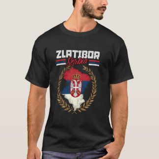 T-shirt Zlatibor Serbie Voyage Drapeau Serbe Carte Srbija