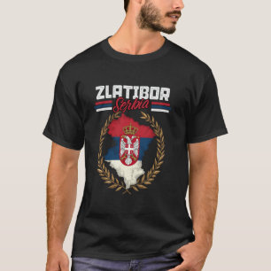 T-shirt Zlatibor Serbie Voyager Serbe Drapeau Carte Srbija