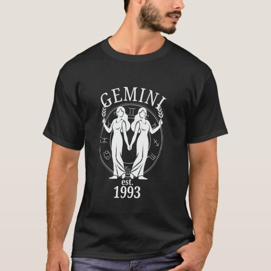 T-shirt Zodiac Gemini Twins Born in 1993 (Devant)