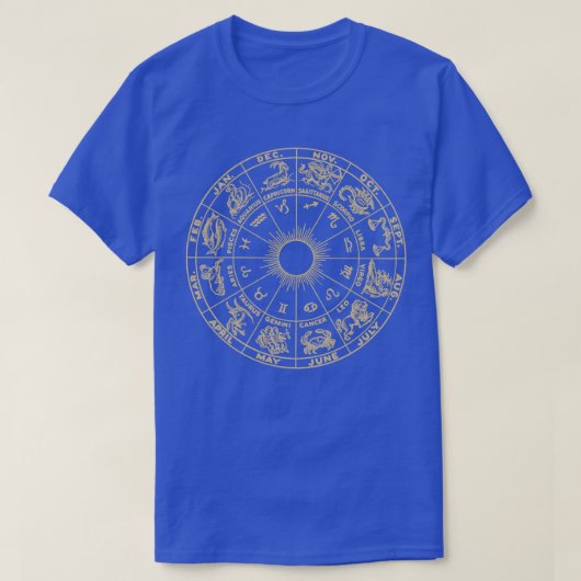 T-shirt Zodiac Horoscope Roue Astrologie Tarot des Cosmos  (Design devant)