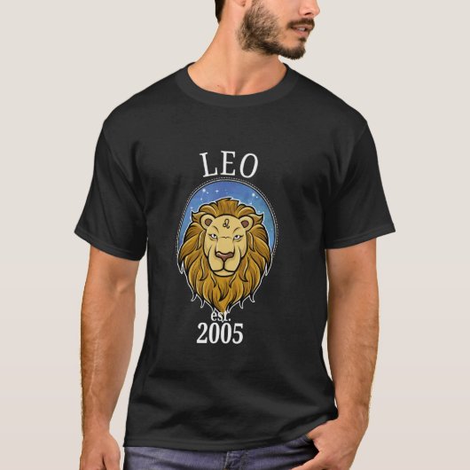 T-shirt Zodiac Leo Born in 2005 (Devant)