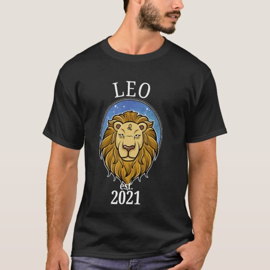 T-shirt Zodiac Leo Born in 2021 (Devant)