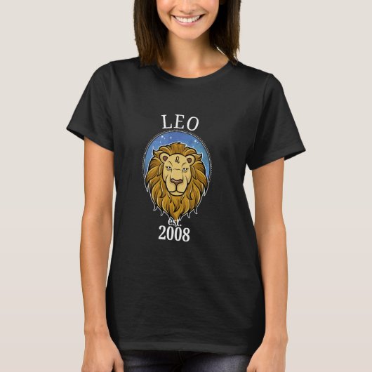 T-shirt Zodiac Leo Né en 2008 (Devant)