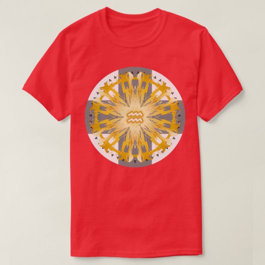 T-shirt Zodiac Mandala AQUARIUS Blanc (Design devant)