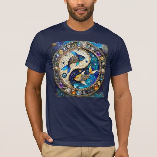 T-shirt Zodiac - Poissons de poisson Yin et Yang (Devant)