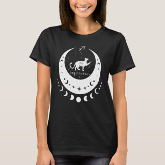 T-shirt Zodiac Sagittarius Horoscope Astrology Cat Crescen