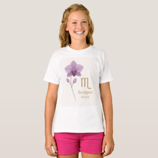 T-shirt Zodiac Scorpio avec fleur d'orchidée - Per