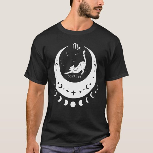 T-shirt Zodiac Scorpio Horoscope Astrologie Signe Cat Cres (Devant)