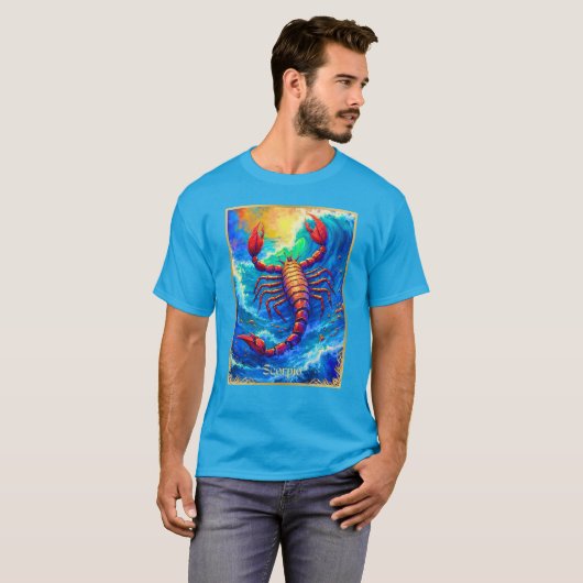 T-shirt Zodiac Sign Scorpio Emerging from Deep Waters (Devant entier)