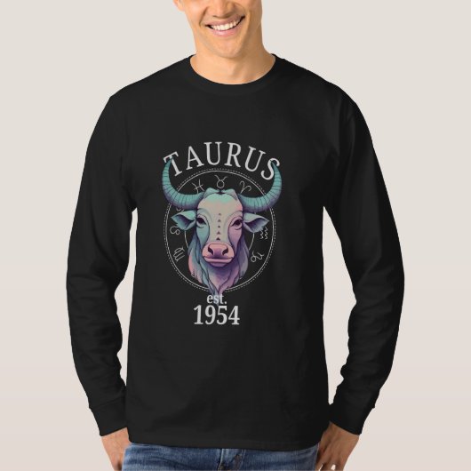 T-shirt Zodiac Taurus Bull Né en 1954 (Devant)