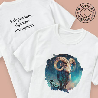 T-shirt Zodiac Turquoise et Tan Watercolor