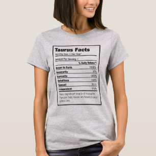 T-shirt Zodiac - valeur nutritive du taurus
