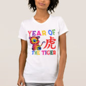 T-shirt Zodiaque chinois - Année du tigre en arc-en-ciel (Devant)