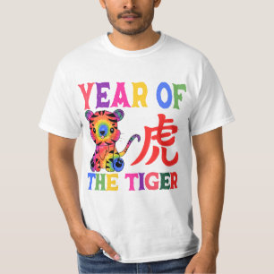 T-shirt Zodiaque chinois - Année du tigre en arc-en-ciel