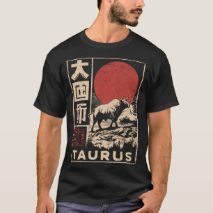 T-shirt Zodiaque japonais Taurus   Red Sun Bull