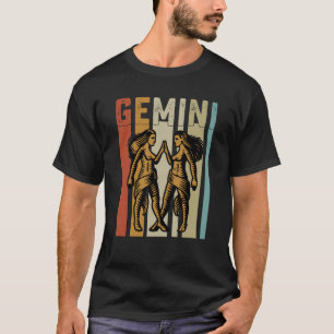 T-shirt Zodiaque Rétro Gémeaux Style Vintage Astrologie