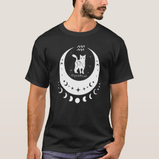 T-shirt Zodiaque Verseau Horoscope Astrologie Chat Croissa