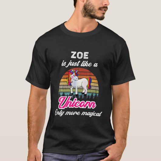 T-shirt Zoe Est Comme Une Unicorne Drôle Femmes, Fille / B (Devant)