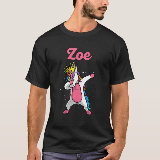 T-shirt ZOE Nom Cadeau Personnalisé Anniversaire Dabbing U (Devant)