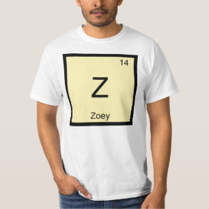 T-shirt Zoey Name Chemistry, élément Table périodique