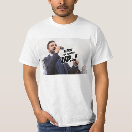 T-shirt Zohran Mamdani - Turn the Volume Up (Devant)