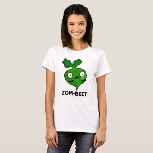 T-shirt Zom-beet drôle Halloween Zombie Beet Pun (Devant entier)