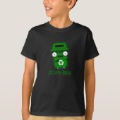 T-shirt Zom bin Funny Zombie Trash Bin Pun Dark BG (Devant)