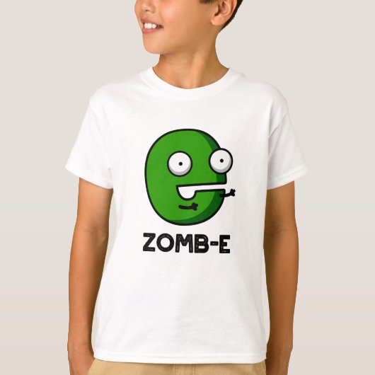 T-shirt Zomb-E Drôle Halloween Zombie Alphabet Pun (Devant)