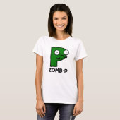 T-shirt Zomb-P Funny Halloween Zombie Alphabet Pun (Devant entier)
