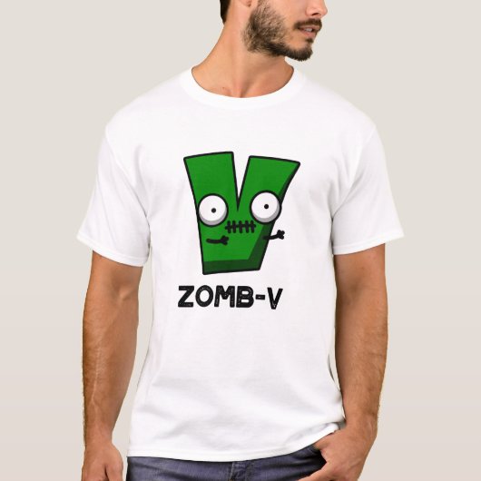 T-shirt Zomb-V Drôle Halloween Zombie Alphabet V Pun (Devant)