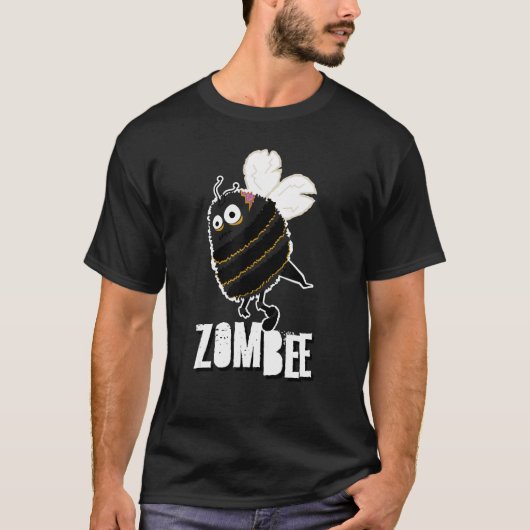 T-shirt Zombee Bee Zombie Halloween Bumblebee Yellow Spook (Devant)