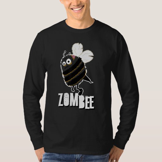 T-shirt Zombee Bee Zombie Halloween Bumblebee Yellow Spook (Devant)