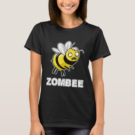 T-shirt Zombee Pun Halloween Zombie Bee (Devant)