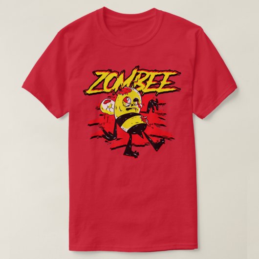 T-shirt Zombee Zombie Bee Halloween pour Beekeper Jaune B (Design devant)