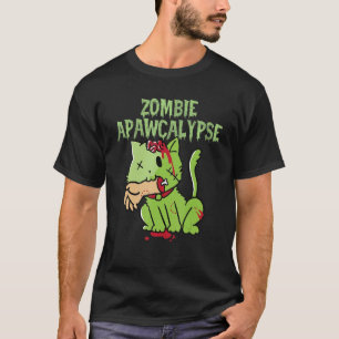 T-shirt Zombie Apawcalypse Cute Kitten Zombie Zombie Cat
