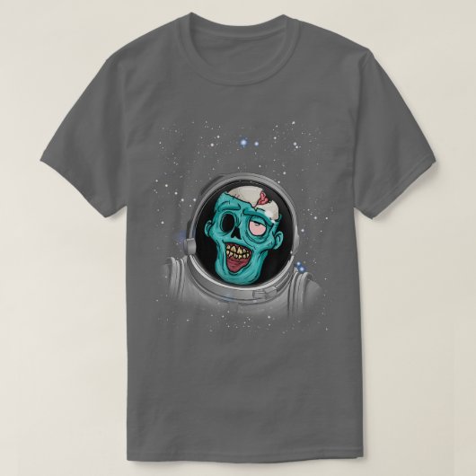 T-shirt Zombie Apocalypse Astronaut Espace Halloween Zombi (Design devant)