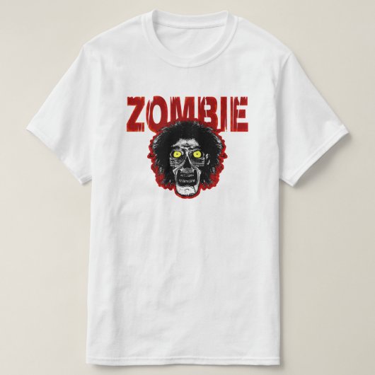 T-shirt ZOMBIE avec tête rouge (Design devant)