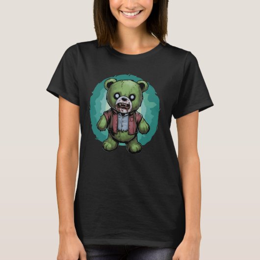 T-shirt Zombie Bear Halloween Zombie Teddy Zombie Lover (Devant)