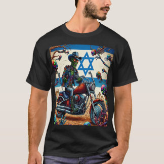 T-shirt Zombie Biker in Apocalyptic Israeli Scene