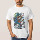 T-shirt Zombie Biker Scooter Blast Tee (Devant)