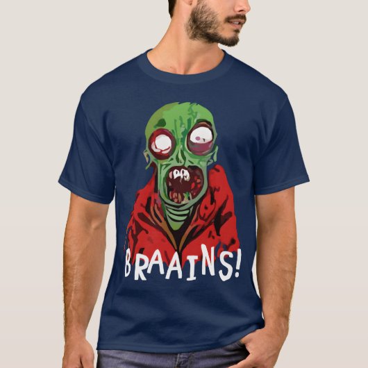 T-shirt Zombie Braains Halloween fille (Devant)