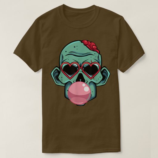 T-shirt Zombie Bubblegum Lazy Costume d'Halloween drôle Mo (Design devant)