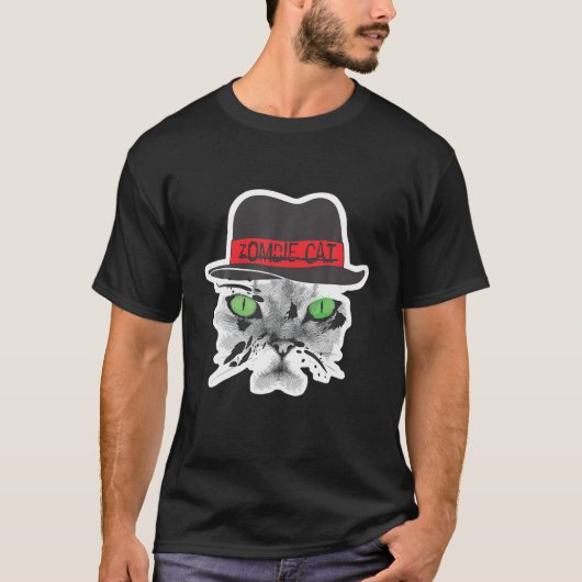T-shirt Zombie Cat Cat Lover Funny Cat (Devant)