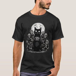 T-shirt Zombie Cat Selfie Ghoul Friends Spooky Halloween P