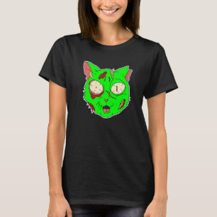 T-shirt Zombie Chat Lazy Halloween Costume d'effroi Déplai