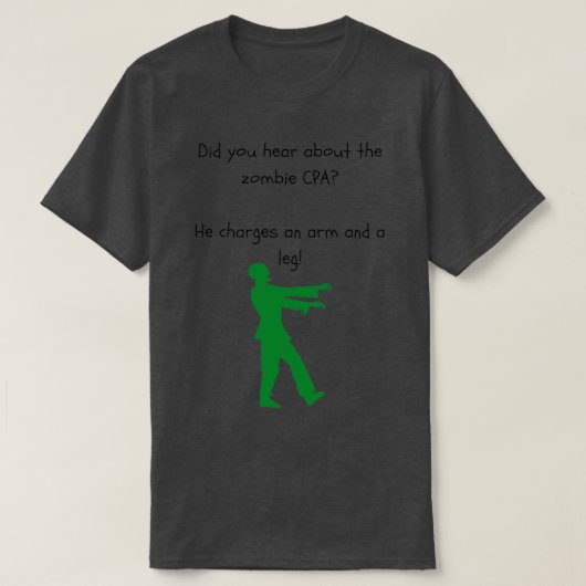 T-shirt Zombie CPA plaisanter (Design devant)