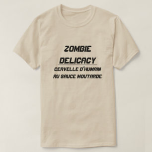 T-shirt Zombie Delicacy cerveau humain avec sauce moutarde