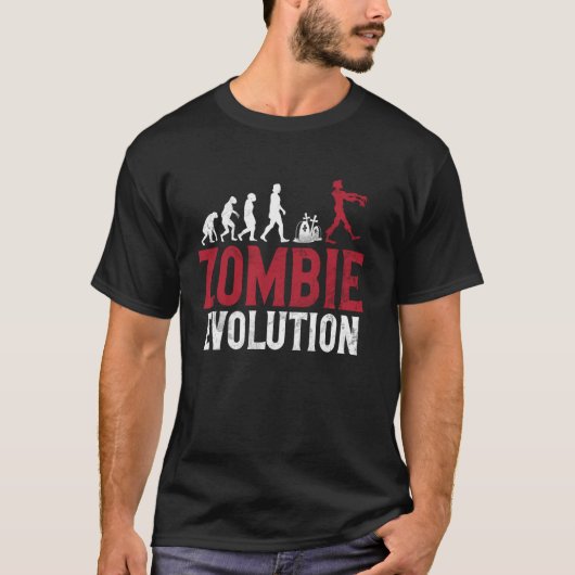 T-shirt Zombie d'évolution de zombie (Devant)