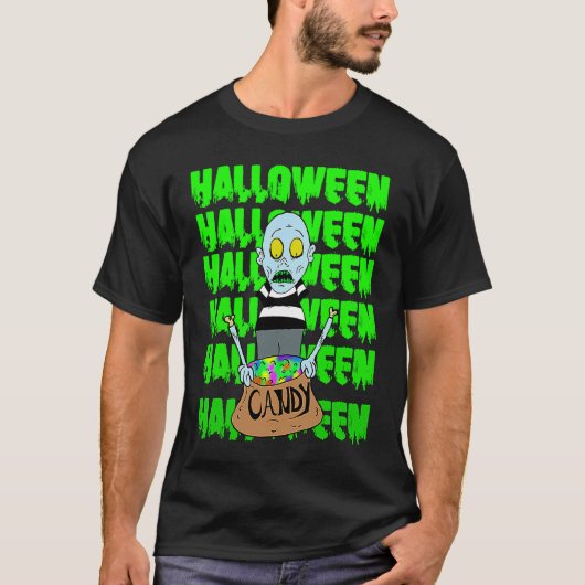 T-shirt Zombie d'Halloween (Devant)