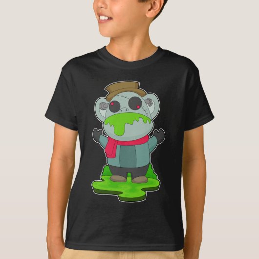 T-shirt Zombie d'Halloween singe (Devant)